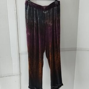 Johnny Was Los Angeles Ombre Cheetah Velvet  Multicolor Ankle Pants SZ Small